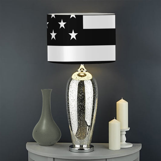 Black American Flag Print Drum Lamp Shade