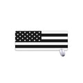 Black American Flag Print Extended Mouse Pad