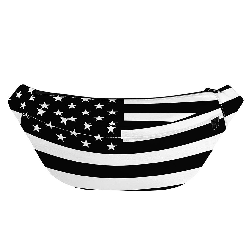 Black American Flag Print Fanny Pack