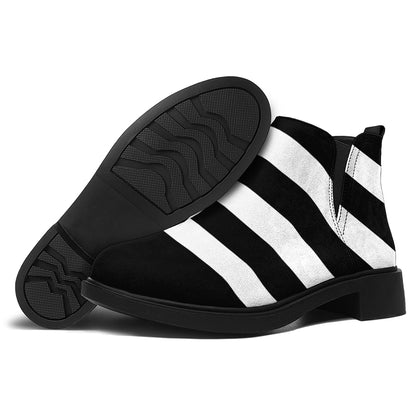 Black American Flag Print Flat Ankle Boots