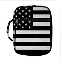 Black American Flag Print Front Pocket Bible Bag