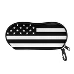 Black American Flag Print Glasses Case
