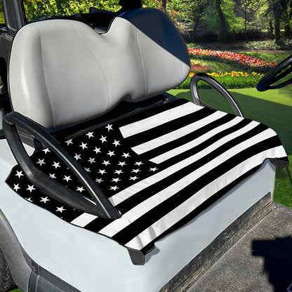 Black American Flag Print Golf Cart Seat Cover