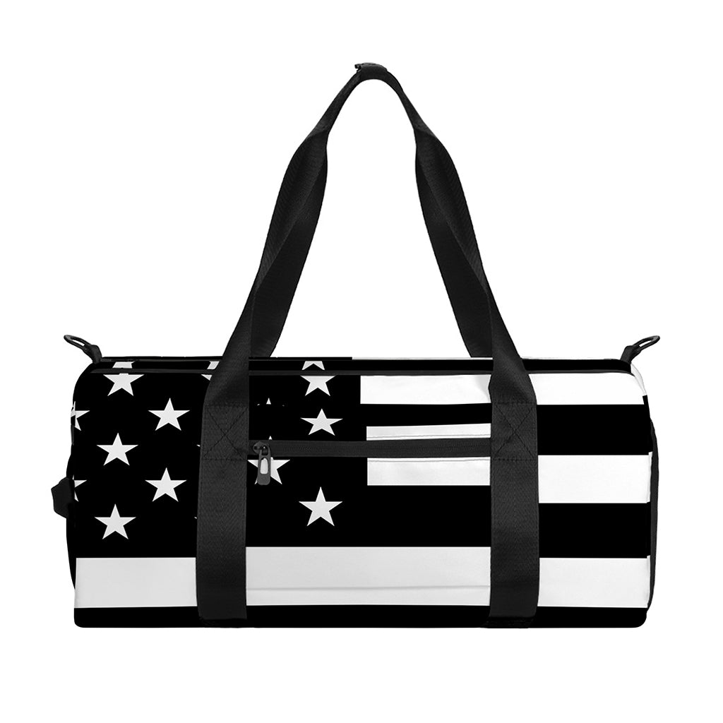 Black American Flag Print Gym Bag