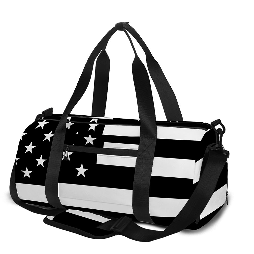 Black American Flag Print Gym Bag