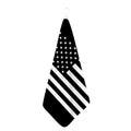Black American Flag Print Hand Towel