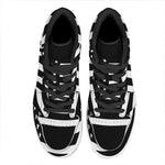 Black American Flag Print High Top Leather Sneakers