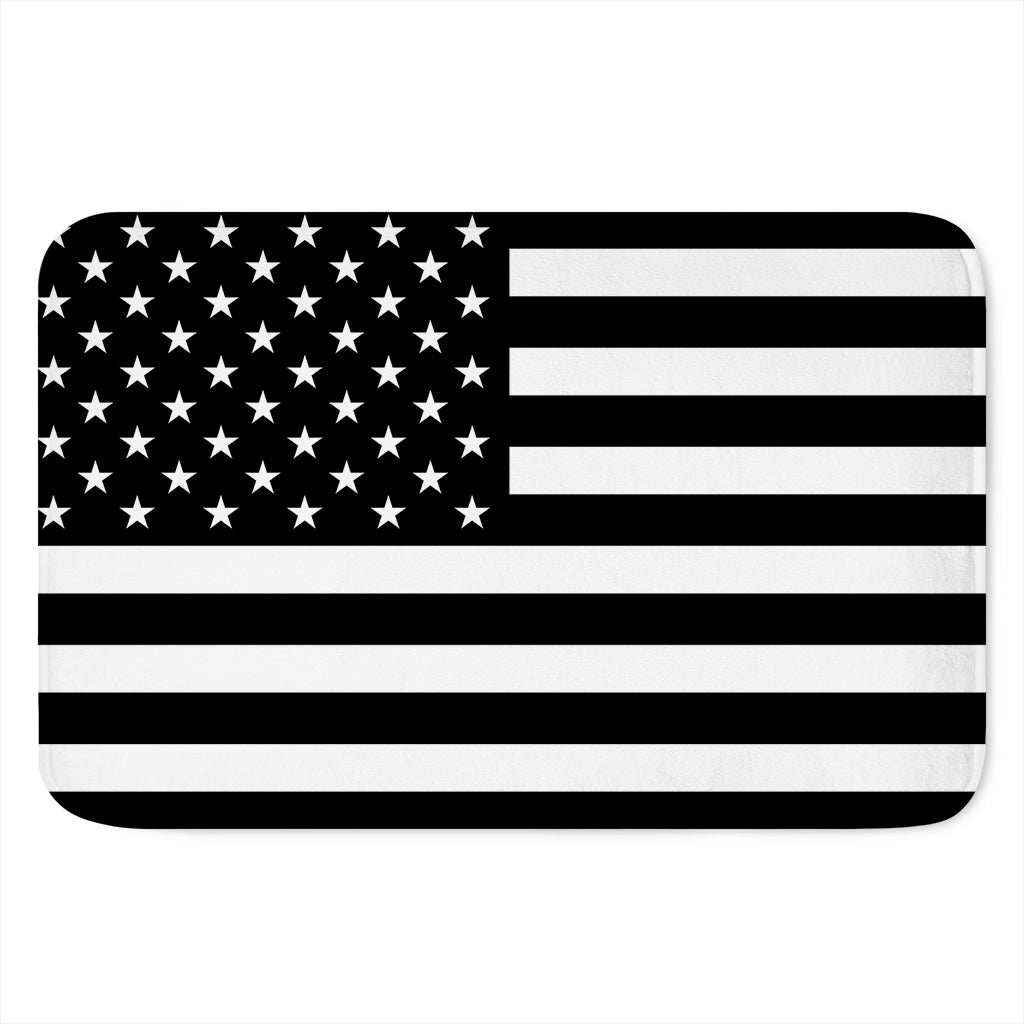 Black American Flag Print Indoor Door Mat