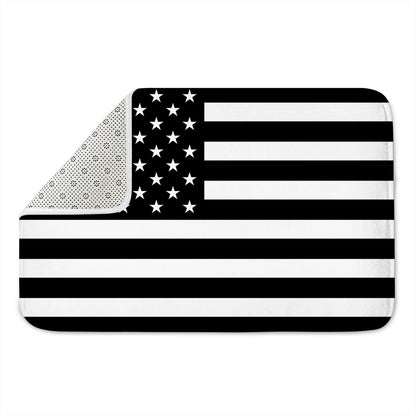 Black American Flag Print Indoor Door Mat