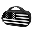 Black American Flag Print Portable Cooler Travel Case