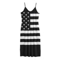Black American Flag Print Jersey Midi Cami Dress