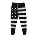 Black American Flag Print Jogger Pants