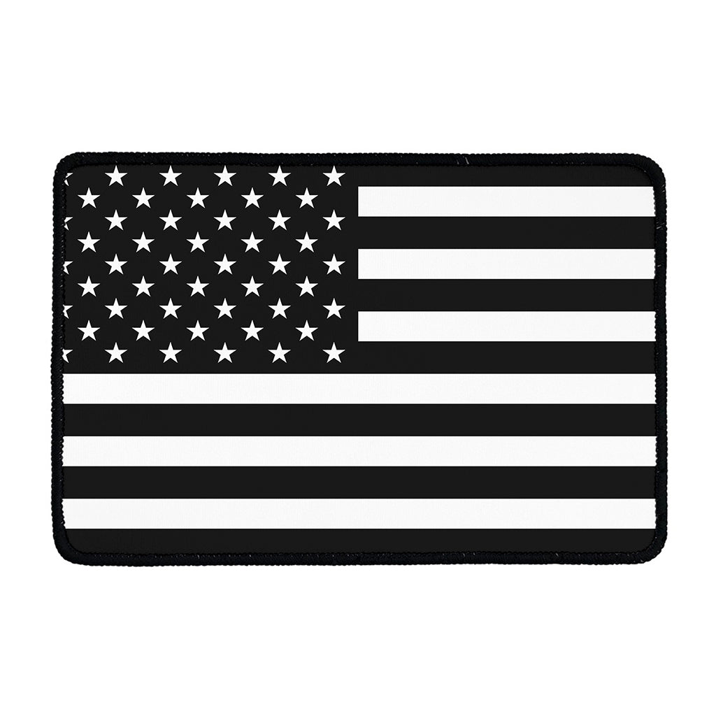 Black American Flag Print Kitchen Mat