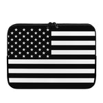 Black American Flag Print Laptop Sleeve