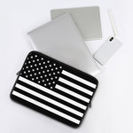 Black American Flag Print Laptop Sleeve