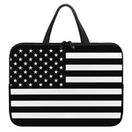 Black American Flag Print Laptop Sleeve With Handle