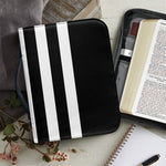 Black American Flag Print Leather Bible Cover