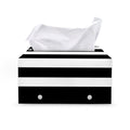 Black American Flag Print Leather Tissue Box Cover