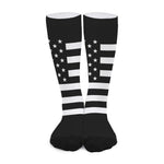 Black American Flag Print Long Socks