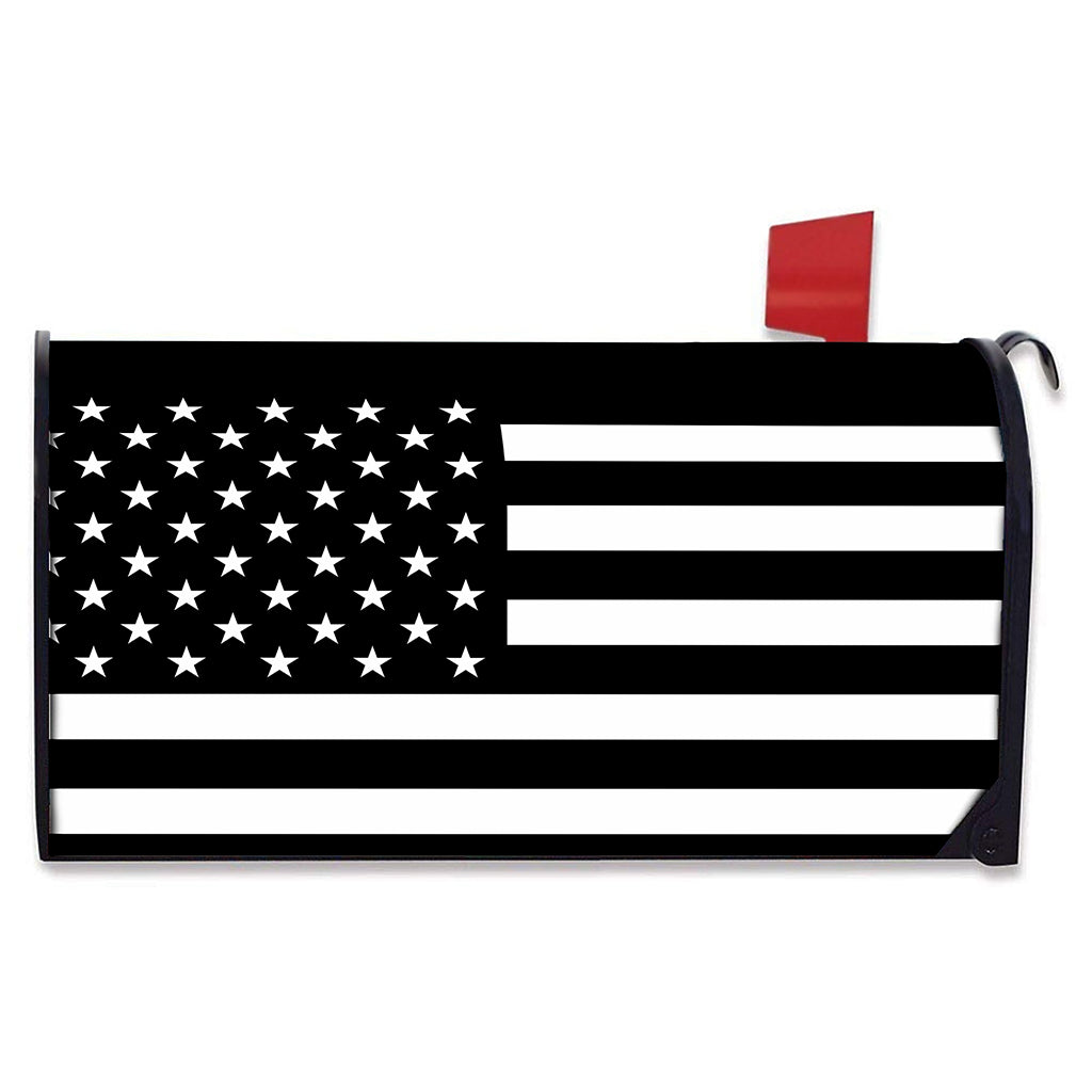 Black American Flag Print Mailbox Cover