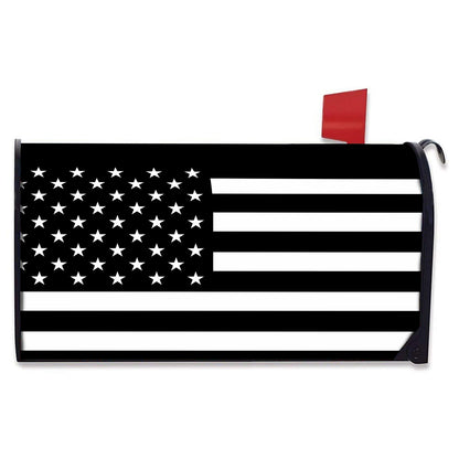 Black American Flag Print Mailbox Cover
