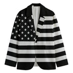 Black American Flag Print Men's Blazer
