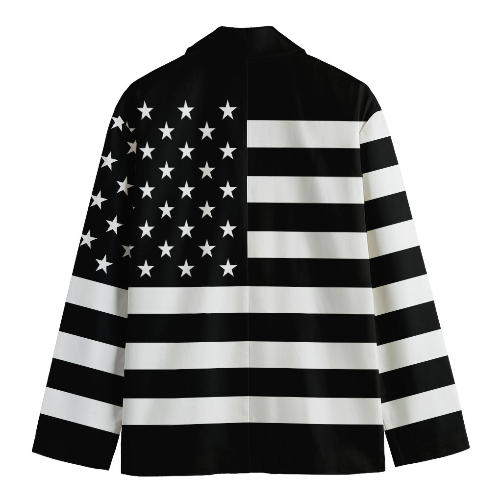 Black American Flag Print Men's Blazer