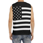 Black American Flag Print Men's Fitness Tank Top