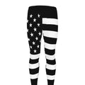 Black American Flag Print Men's Leggings