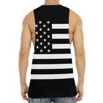 Black American Flag Print Men's Muscle Tank Top