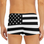 Black American Flag Print Men's Short Boxer Briefs