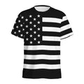 Black American Flag Print Men's Athletic T-Shirt