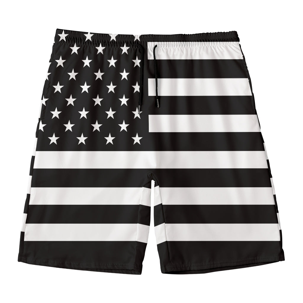 Black American Flag Print Men's Swim Trunks