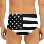 Black American Flag Print Men's Triangle Swim Briefs