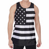 Black American Flag Print Men's Velvet Tank Top