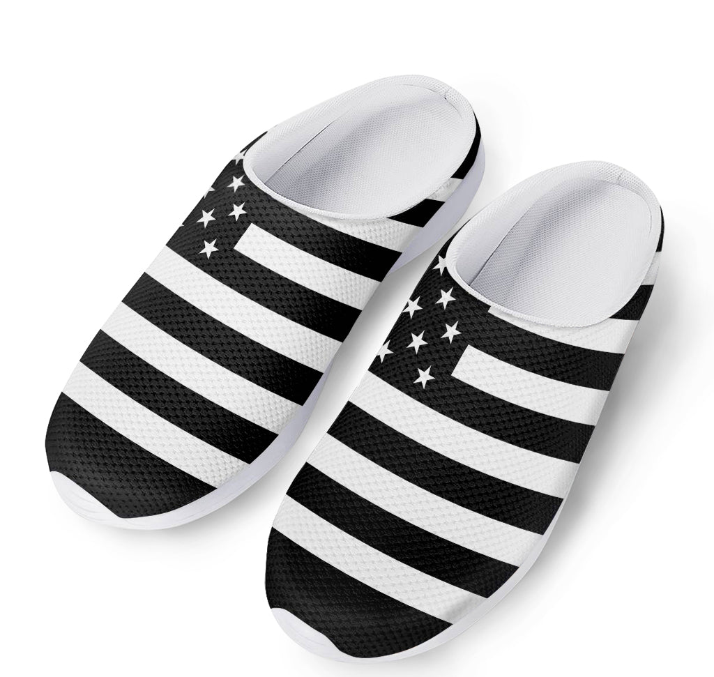 Black American Flag Print Mesh Casual Shoes