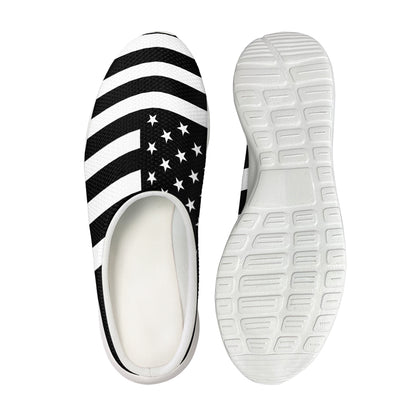 Black American Flag Print Mesh Casual Shoes