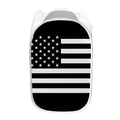 Black American Flag Print Mesh Laundry Hamper
