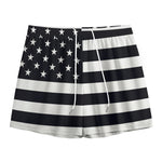 Black American Flag Print Mesh Shorts