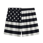 Black American Flag Print Mesh Shorts