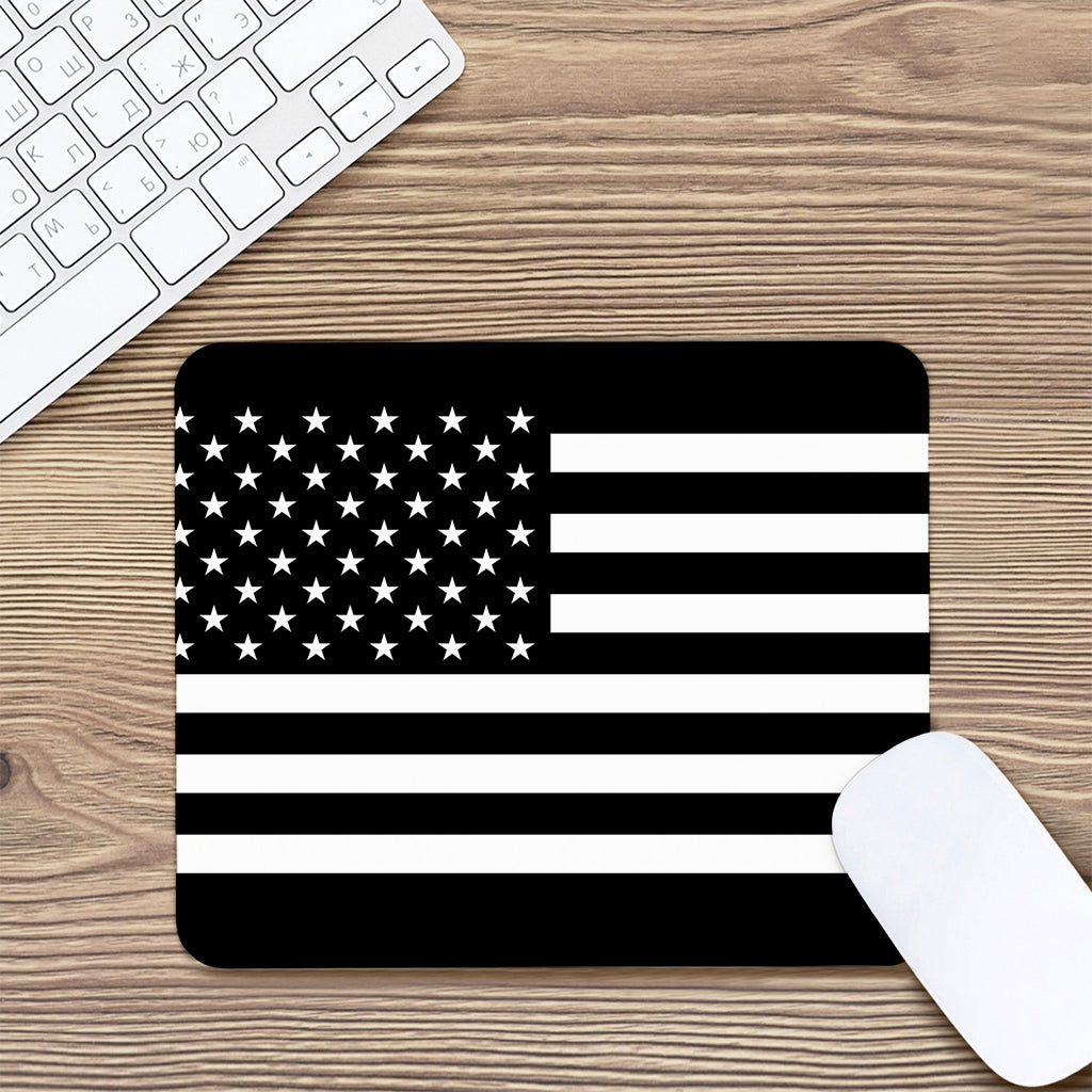 Black American Flag Print Mouse Pad