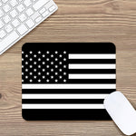 Black American Flag Print Mouse Pad