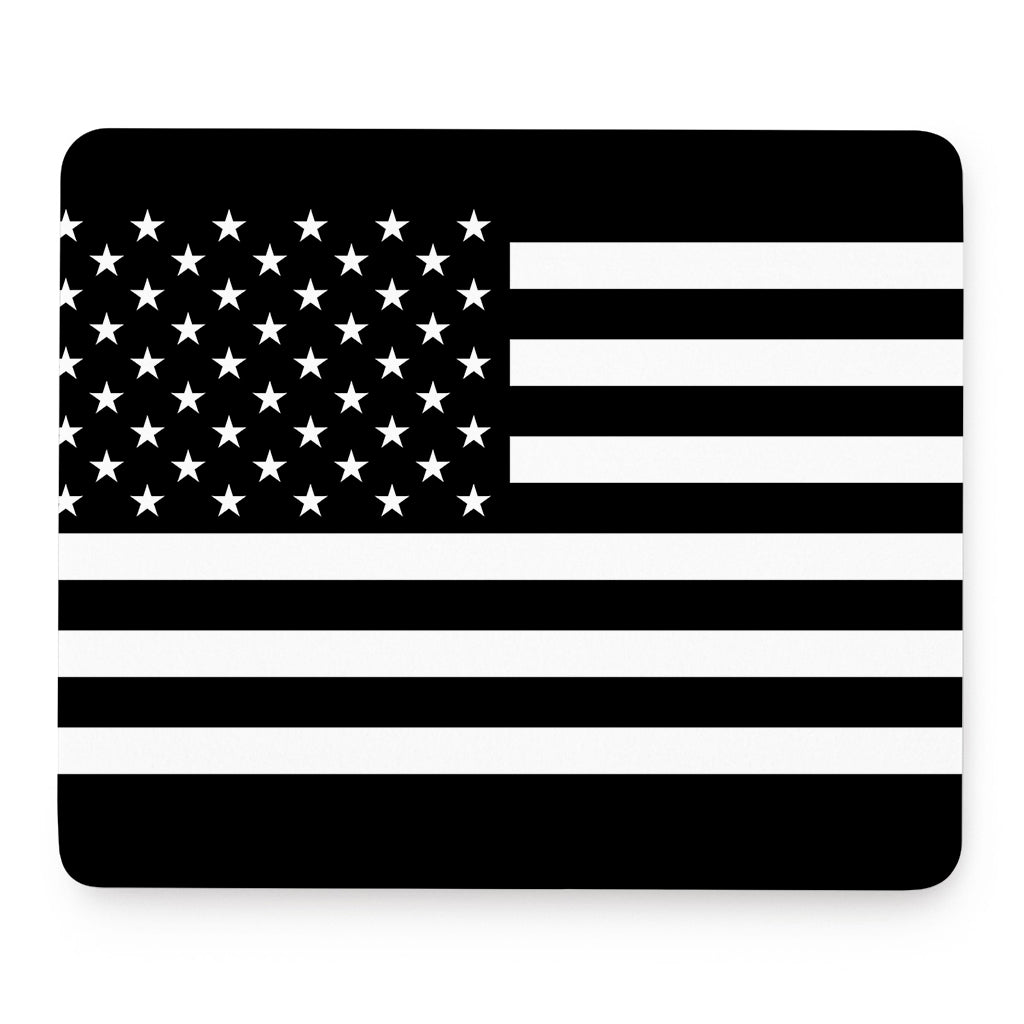 Black American Flag Print Mouse Pad