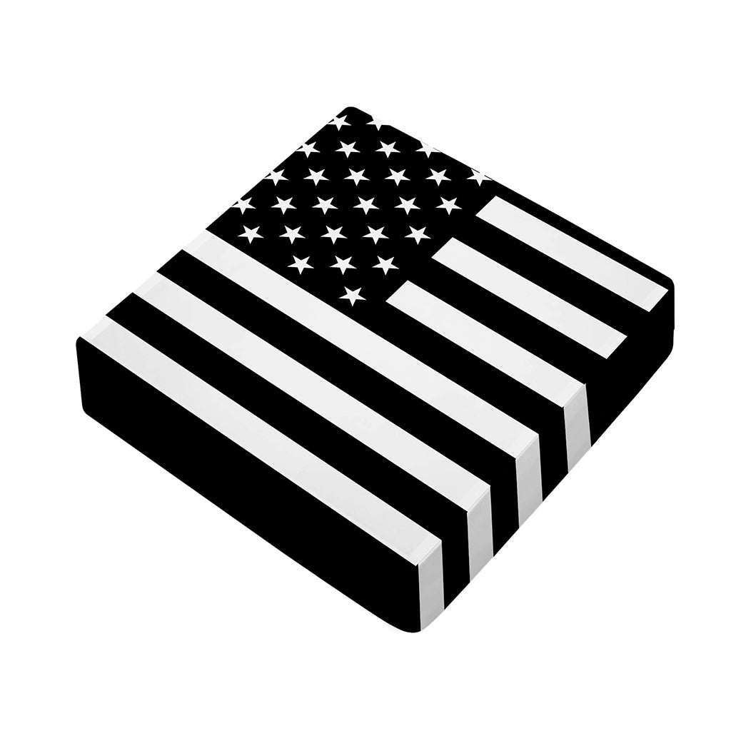 Black American Flag Print Outdoor Seat Cushion Cover