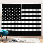 Black American Flag Print Pencil Pleat Curtains