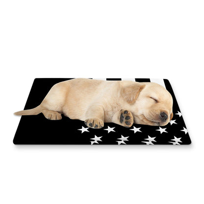 Black American Flag Print Pet Cooling Mat Cover