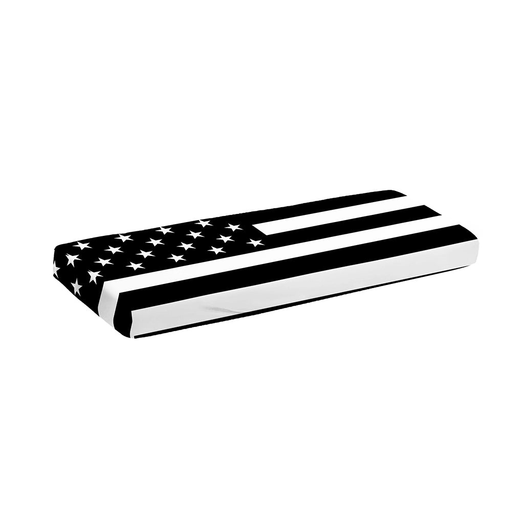 Black American Flag Print Piano Keyboard Cover