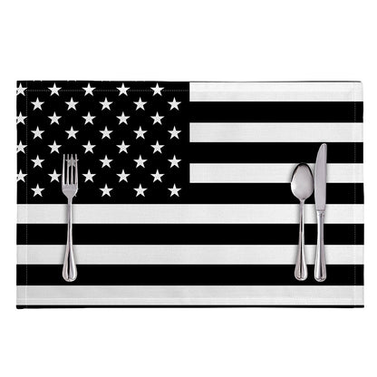 Black American Flag Print Placemat