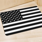 Black American Flag Print Polyester Doormat