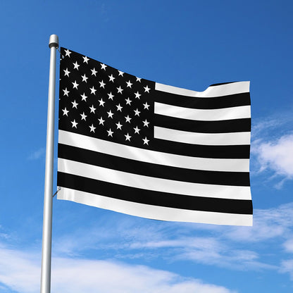 Black American Flag Print Polyester Flag